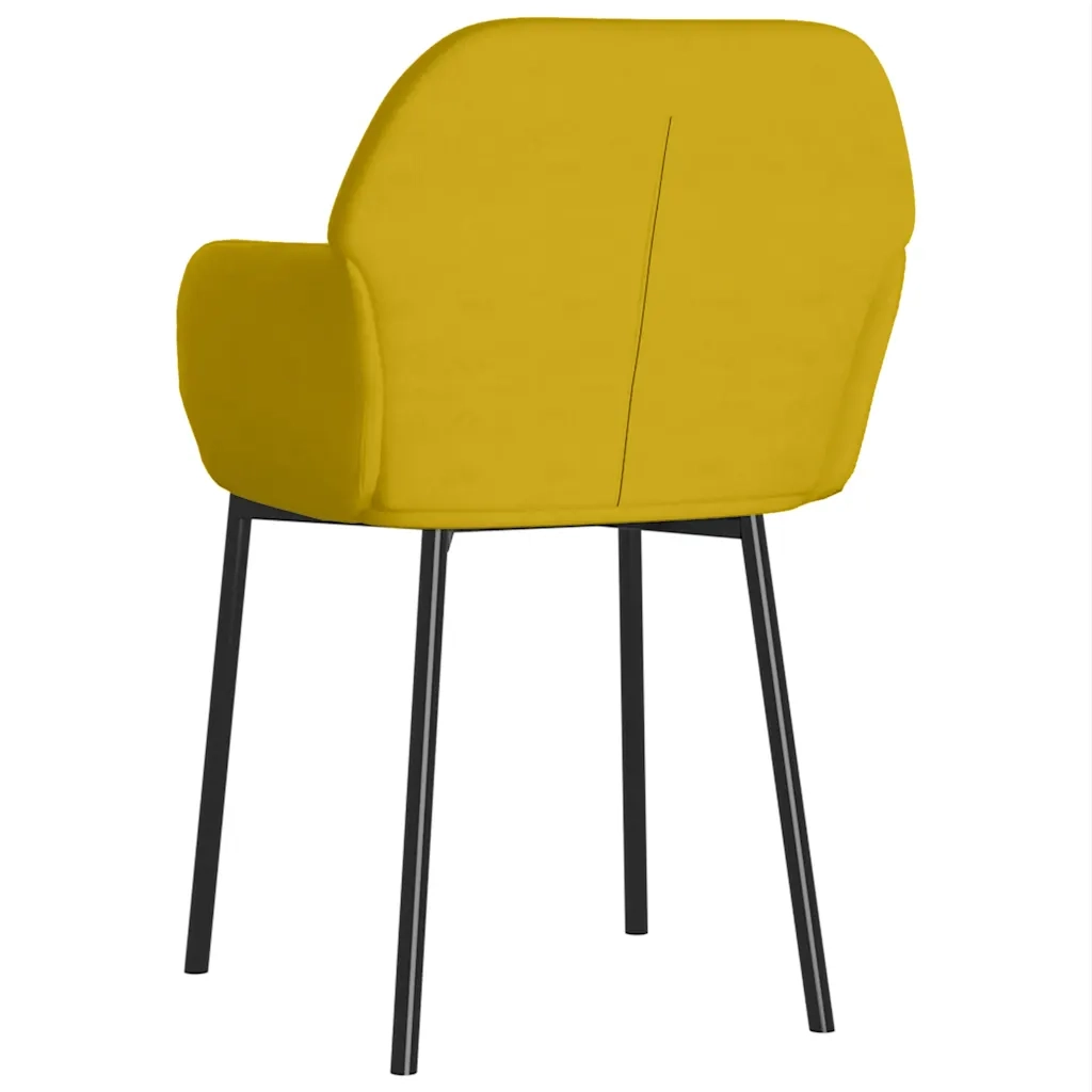 Sedie da Pranzo 2 pz Gialle in Velluto cod mxl 16481