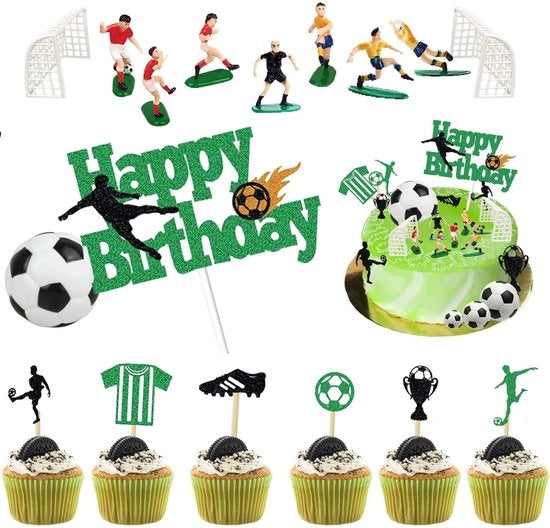 Decorazione per Cupcake in Forma di Calotta di Calcio - Ideale per Feste di Compleanno - 23 Pezzi - Decorazione Creativa - Adatto per Bambini