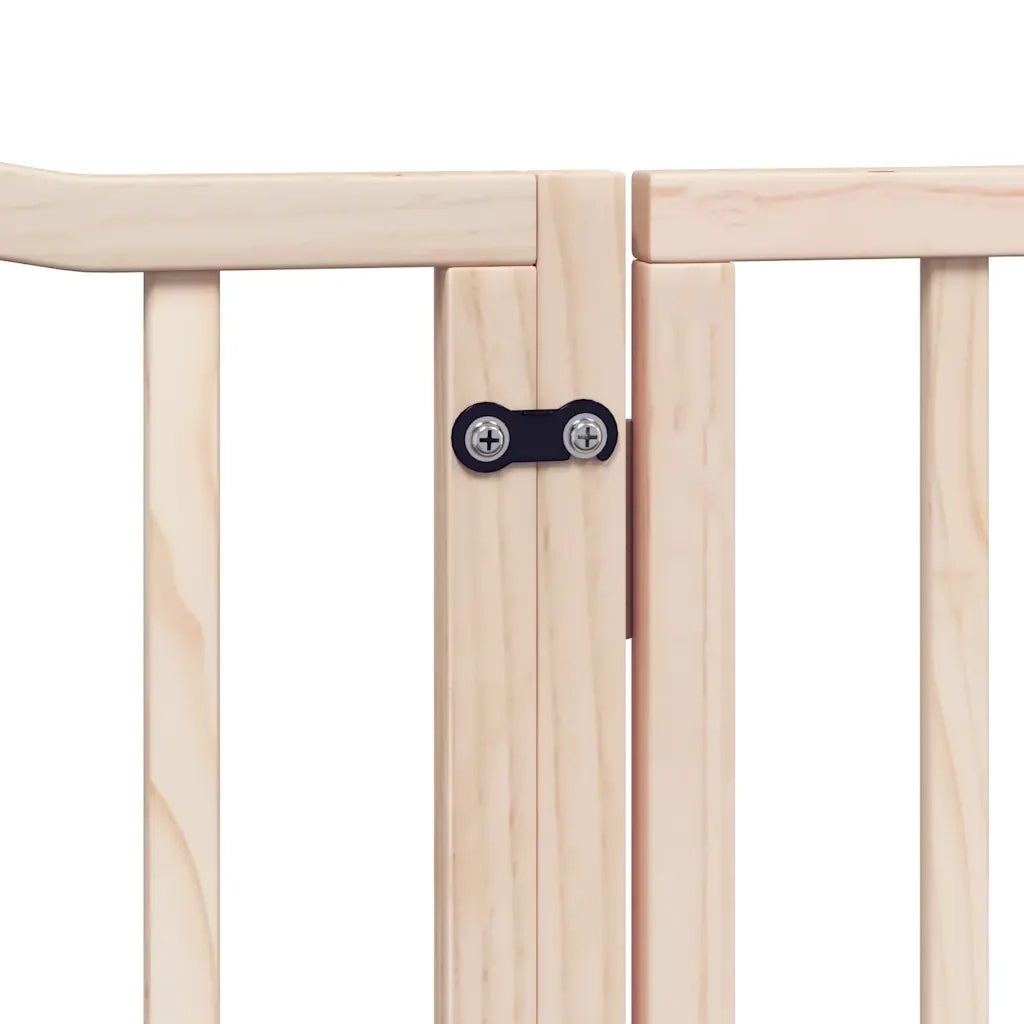 Cancello per Cani con Porta Pieghevole 4 Pannelli 320 cm Pioppo CFW6802805
