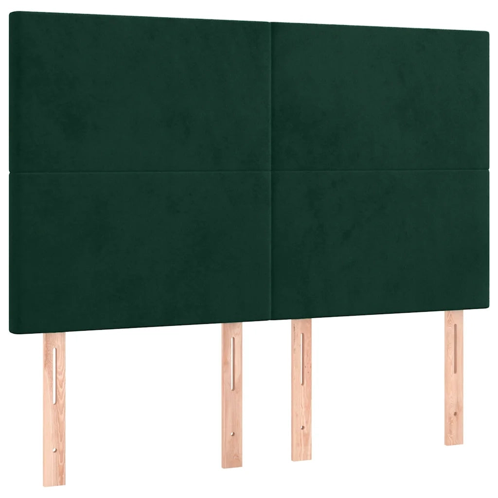 Giroletto a Molle con Materasso Verde Scuro 140x190 cm Velluto