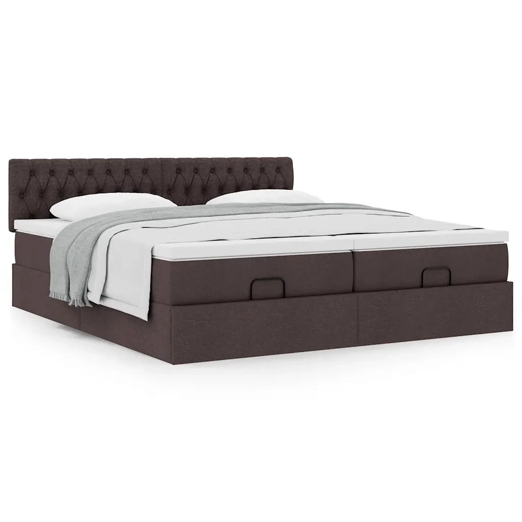 Struttura Letto Pouf con Materassi 180x200 cm in Tessuto 3312018