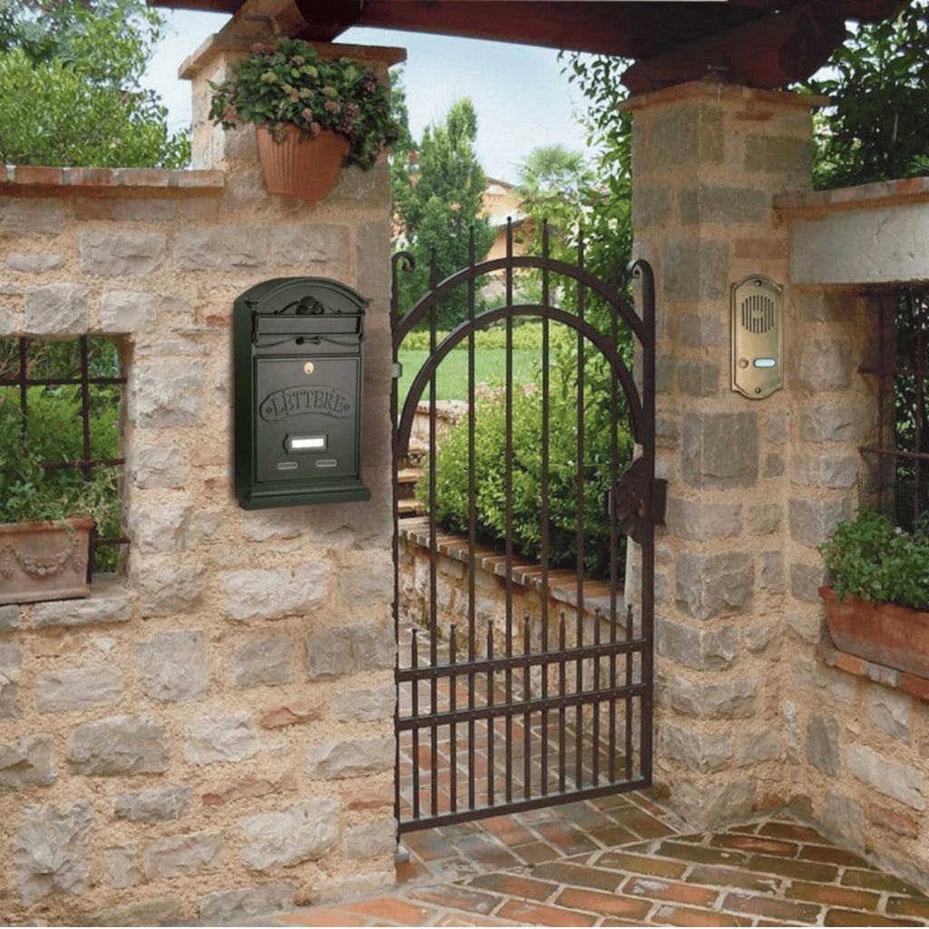 ALUBOX LETTERE Cassetta Postale Da Esterno 42X27X8,5 Cm Cassetta Posta Alluminio Pressofuso Cassetta Lettere Serratura Ottone Apertura A Vasistas Impermeabile Formato Rivista COLORE: GHISA