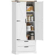 Credenza Rustica ¨C Zephmum ¨C 2 Ante 2 Cassetti Ripiani Regolabili 76x40x180 Bianco