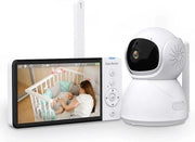 Babyfono con schermo LED da 5 pollici - Risoluzione HD 1080p - Comunicazione a due vie - Funzione infrarosso per la notte - Musica - Espandibile con camera extra - Fino a 200m