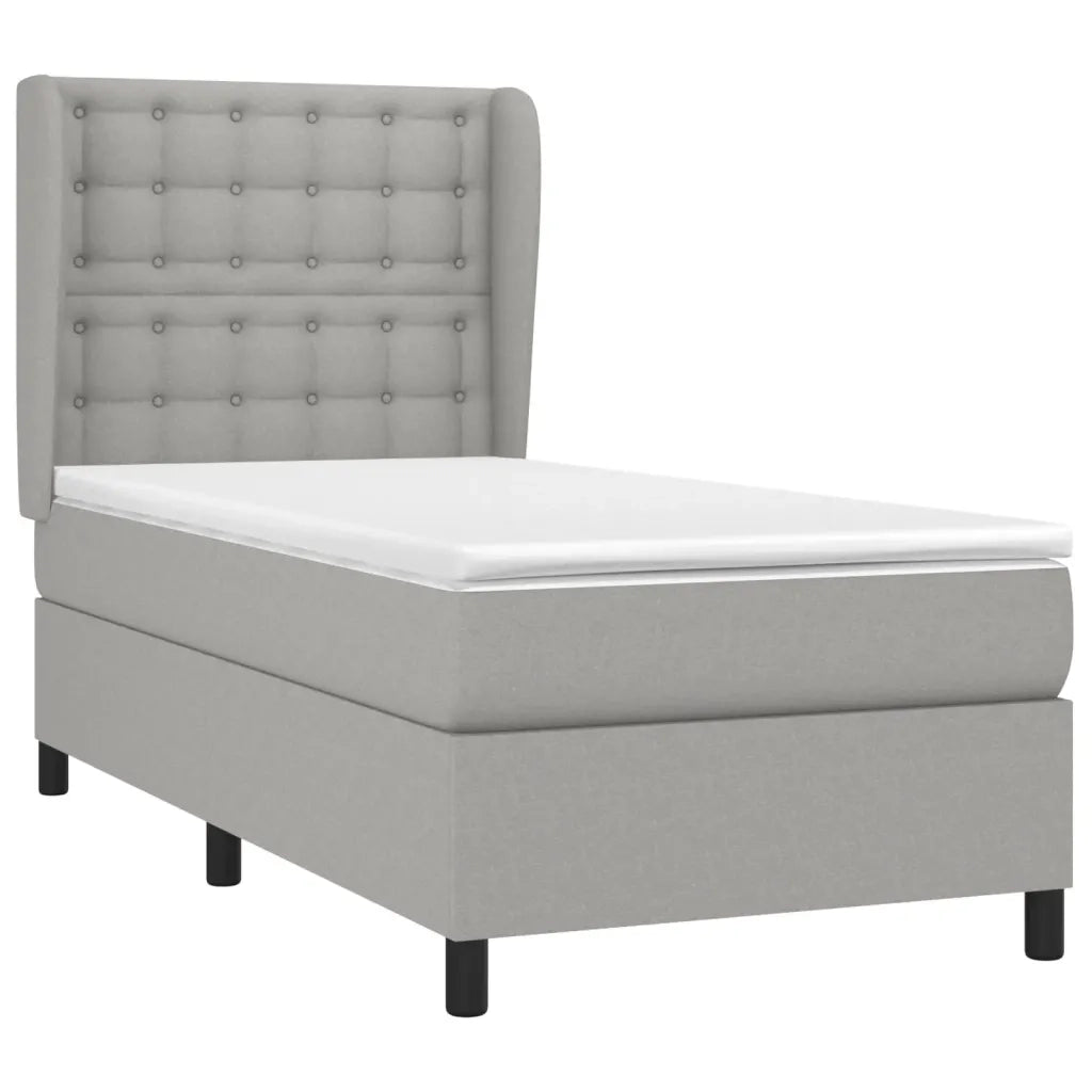 Giroletto a Molle con Materasso Grigio Chiaro 80x200 cm Tessuto cod mxl 35545