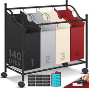 Asciugatrice con 4 cassette staccabili di tessuto e ruote 360° - sistema di asciugatura efficiente
