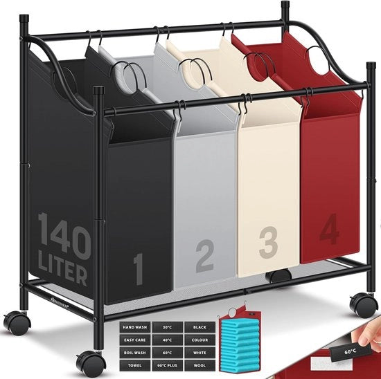 Asciugatrice con 4 cassette staccabili di tessuto e ruote 360° - sistema di asciugatura efficiente