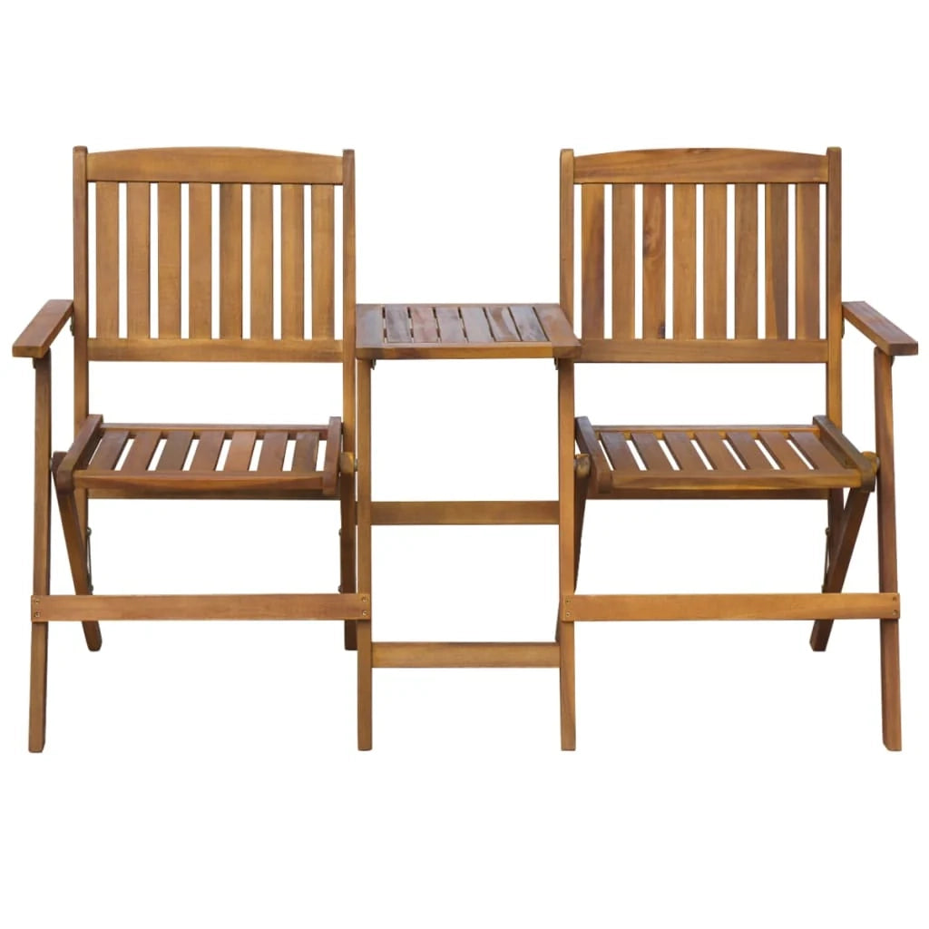 Panca da giardino pieghevole mobili da esterno per patio tavolo da terrazza e tavolo da tè 140 cm legno massello di acacia 02_0011760
