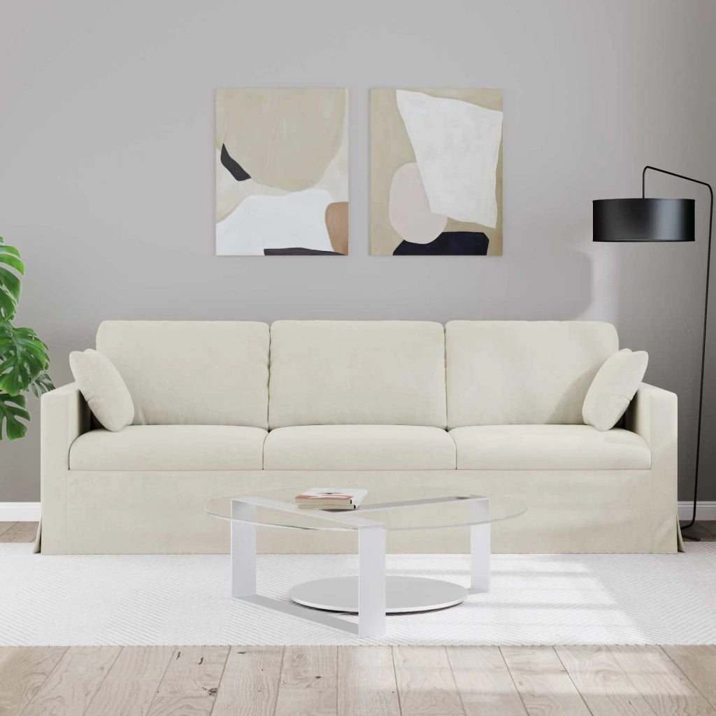 Divano Crema 228 x 78 x 80 cm Velluto 42024447