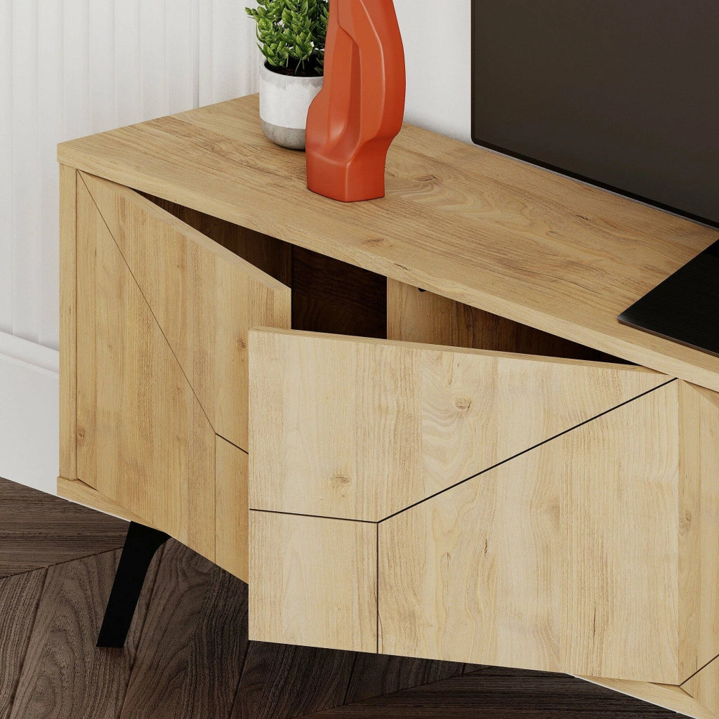 Olgadikiev, Mobile Porta tv un Ripiano, 180x30x50h cm Marrone Quercia