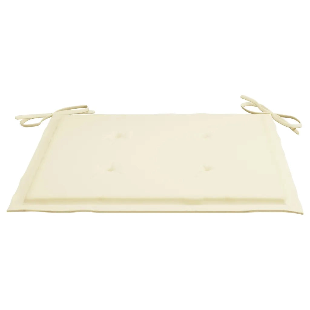 Sedie da Giardino 2 pz con Cuscini Crema Massello di Teak cod mxl 11488