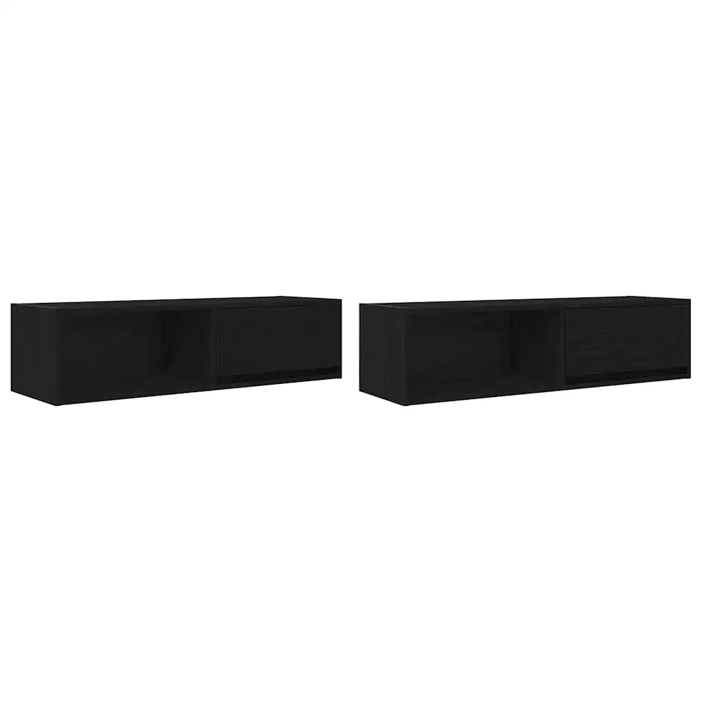 Mobili TV 2 pz Rovere Nero 100x31x25,5 cm in Legno Multistrato 861475