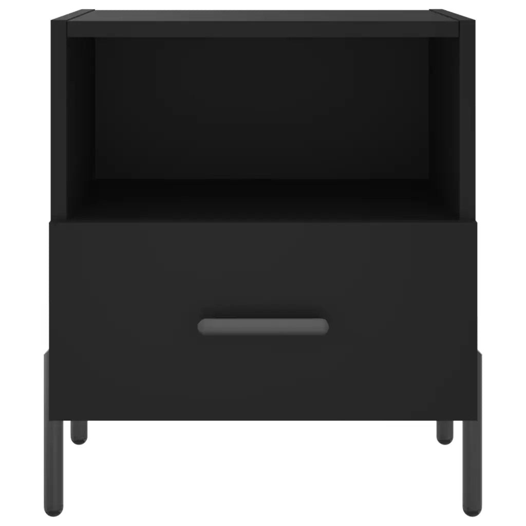 Set di 2 Comodini | Armadio da Notte | Mobiletto da notte Neri 40x35x47,5 cm in Legno Multistrato