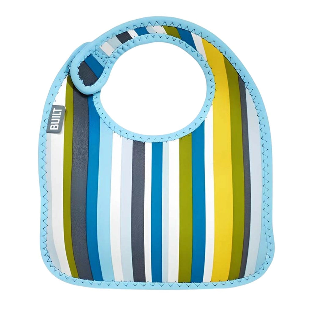 Lotto 2 Bavaglini per Bambino Serie Mess Mate in Neoprene Impermeabile Blu Built