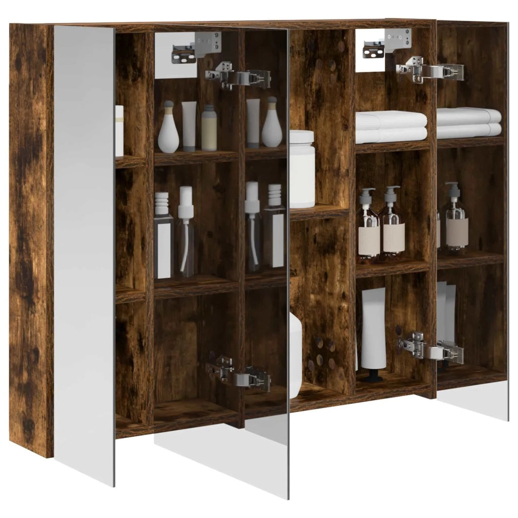 Mobiletto per specchio da bagno Rovere fumé 80 x 14.5 x 70 cm 889107