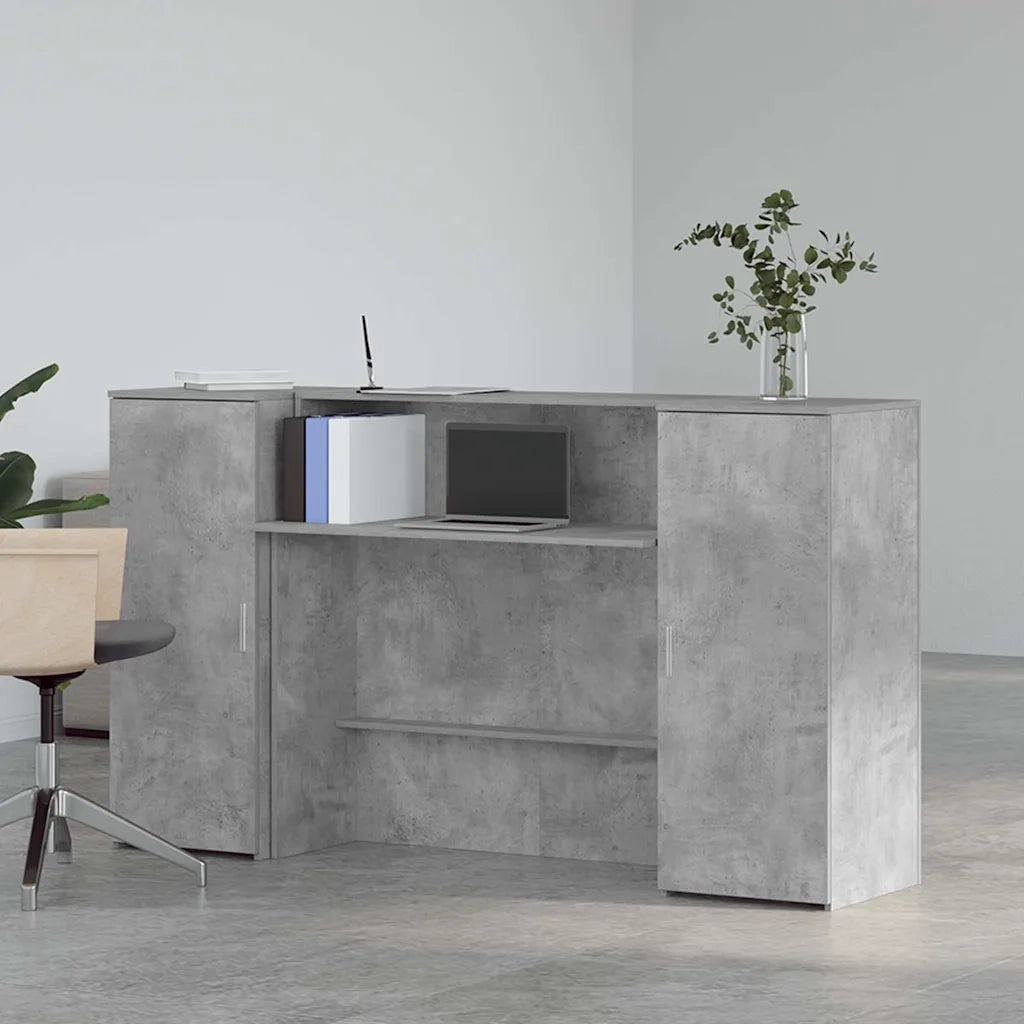 Banco Reception Grigio Cemento 180x50x103,5cm Legno Multistrato 3324208