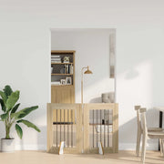 Cancello per cani pieghevole con supporti 2 pz Rovere Sonoma 892092