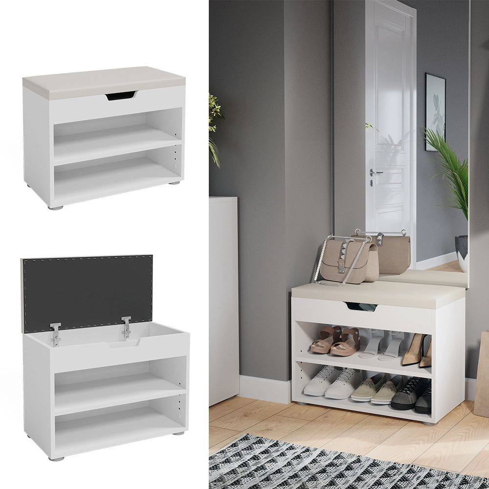 Vicco Panca scarpiera da ingresso Bianco 60 x 45 cm