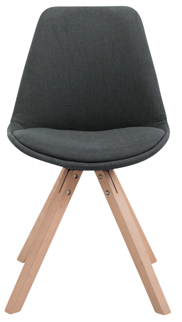 Set di 4 sedie per visitatori Toulouse Fabric Square grigio scuro,natura