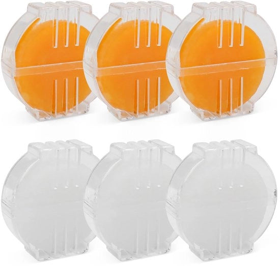Set di fili per cucito - Condizionatore per fili - Bianco + Arancione - 6 pezzi