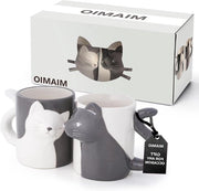 Set di tazze per gatti che si abbracciano - Tazze per gatti per appassionati, ideali come regalo per uomini e donne