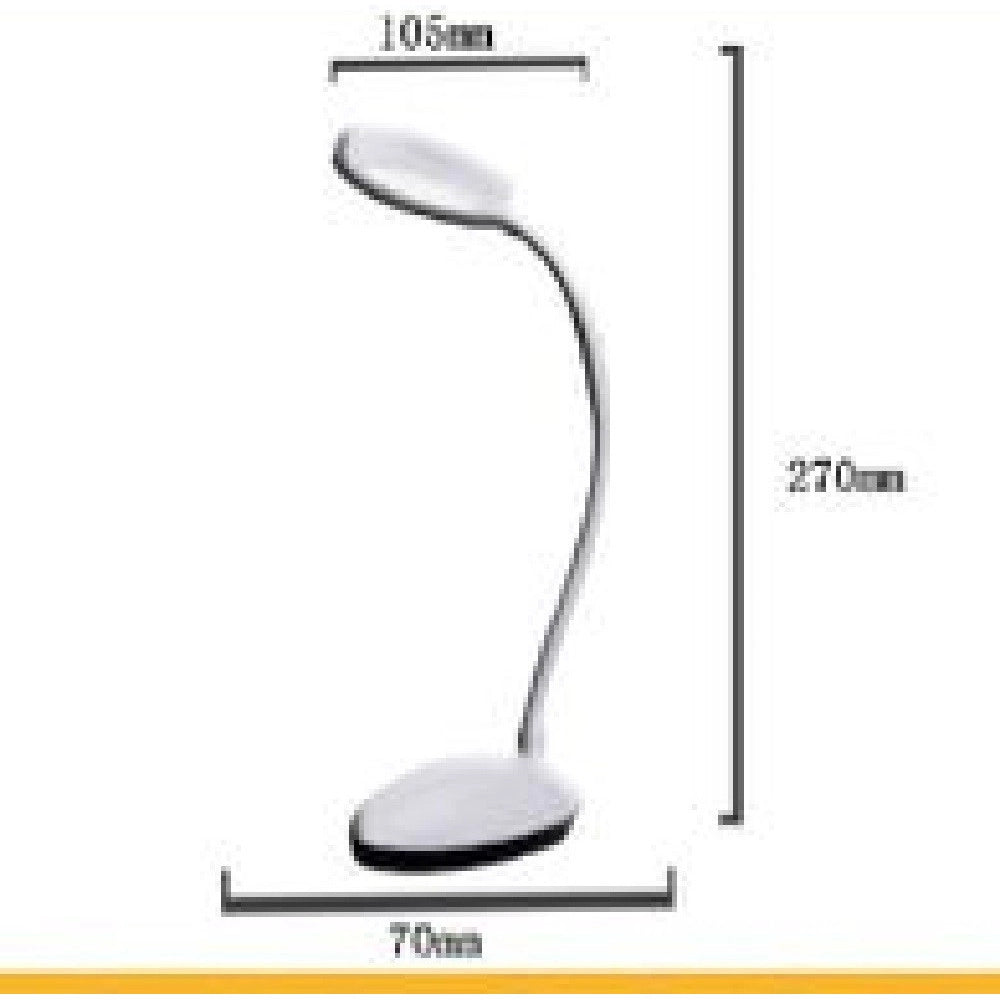 Trade Shop - Lampada Tavolo Flessibile Ricaricabile Pulsante Touch 5w 3 Intensità Luce Tx-9085 -