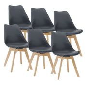 Set Fläten di 6 Sedie da Sala con Seduta Imbottita Rivestimento in Similpelle Grigio [en.casa]