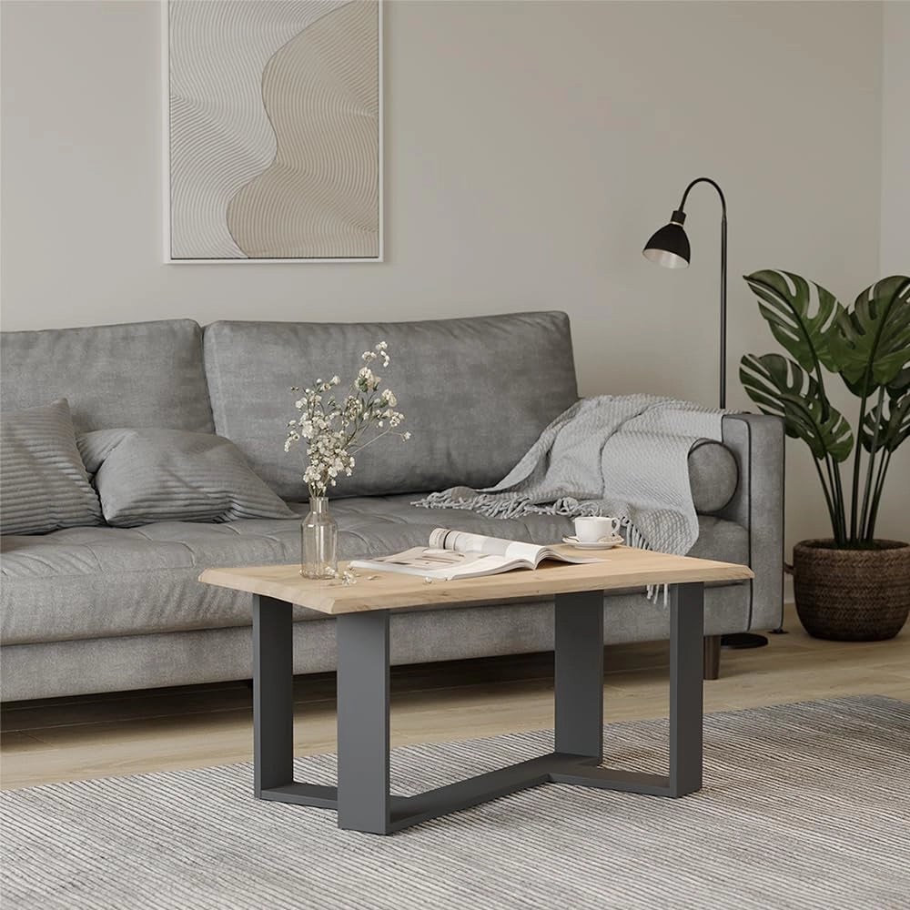 Tavolino Arne, Quercia dorata, 90 x 50 cm, per l'utilizzo come superficie d'appoggio nell'area living