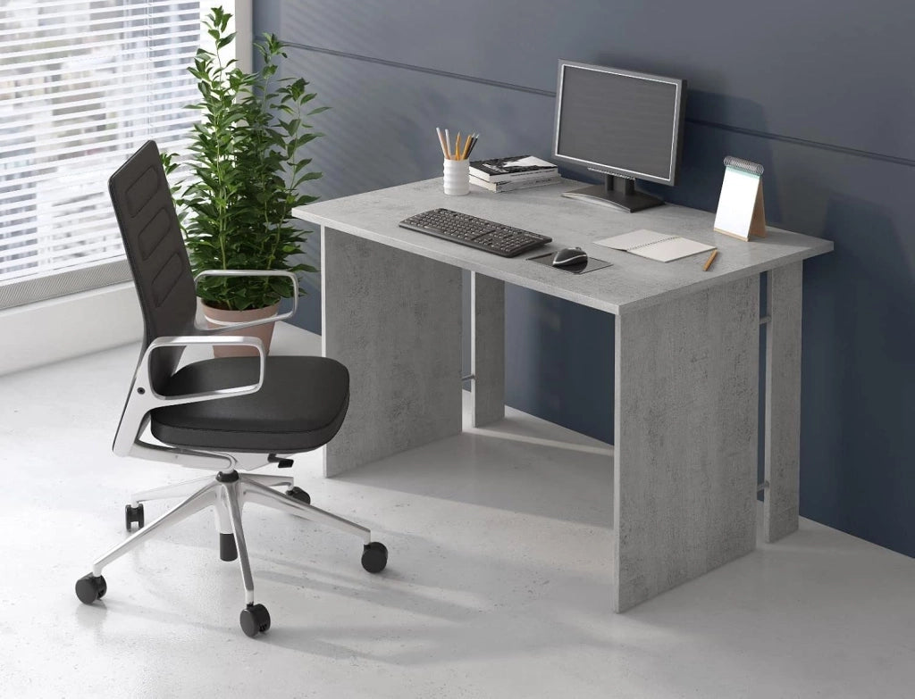 My Brand Scrivania Computer Cemento 120x78,2x75 cm per Studio Ufficio