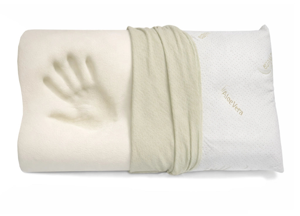 Guanciale Cuscino Letto 50x80cm Anallergico Memory Cervicale Mod. Aloe