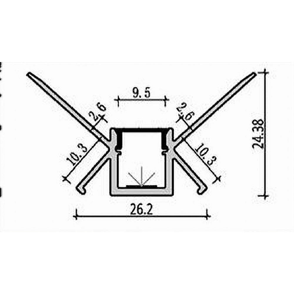 Trade Shop - Profilo In Alluminio 2 Mt Cartongesso Angolo Interno Strip Led Strisce Al-26 -