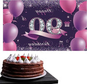 Decorazione di compleanno 90 anni, banner nero-azzurro per uomo e donna con poster di cartoncino.