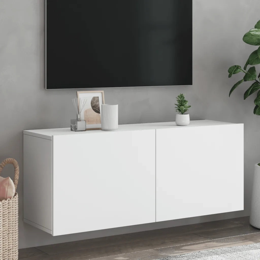 Mobile TV a Parete-Mobile TV a Muro Bianco 100x30x41 cm