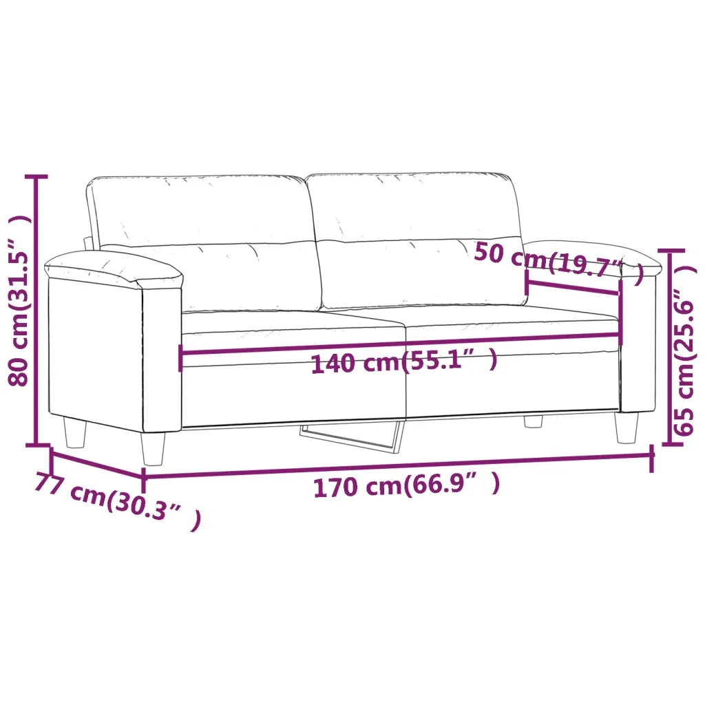 Divano a 2 Posti Crema 140 cm in Similpelle 359584