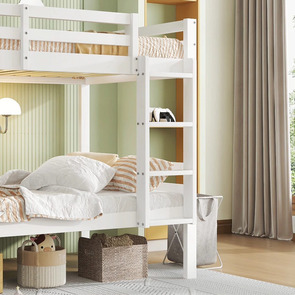 LETTO A CASTELLO 90x200 cm in pino bianco, divisibile in 2 letti singoli