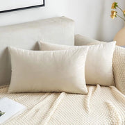 Cuscino decorativo in velluto 30 x 50 cm bianco crema per divano e camera da letto - set da 2 con chiusura a zip nascosta