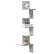 Scaffale Angolare a Muro Grigio Cemento 32x32x127,5 cm 860520