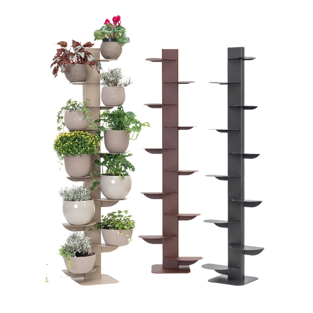 ALUBOX HYDRA Porta Piante Da Esterno E Interno A Colonna Autoportante 167X49X30 Cm Porta Vasi Da Interno E Esterno Con Telaio In Alluminio E 10 Mensole In Lamiera Zincata 15,2 Kg COLORE: RUGGINE