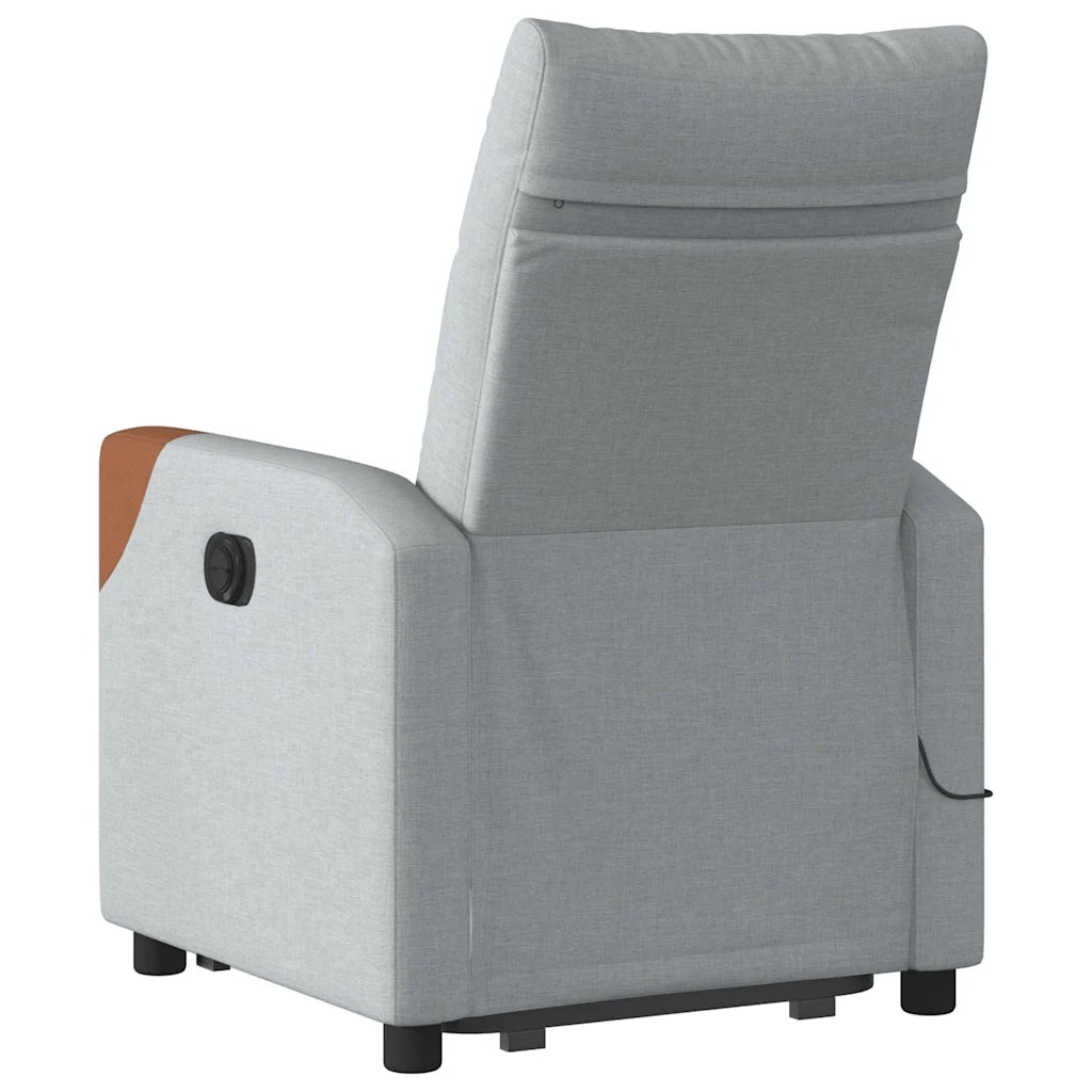 Poltrona Alzapersona Massaggi Elettrica Grigio Chiaro Tessuto 3324030