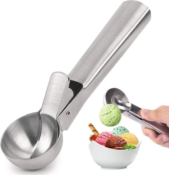 Spiedino per gelato - M - 19*5,7cm - Spiedino in acciaio inossidabile - Spiedino con molla di blocco - Ideale per gelato, yoghurt congelato e cupcake di gelato - Spiedino per gelato - Spiedino multifunzionale per gelato