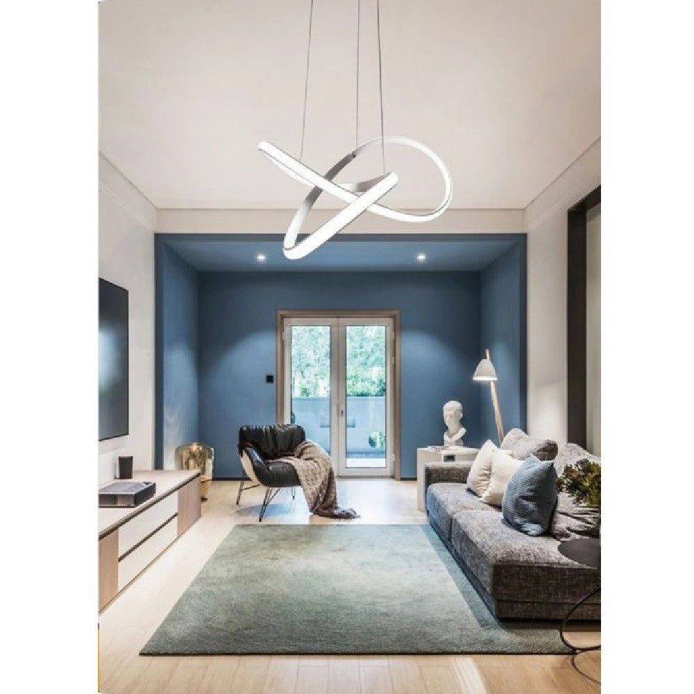 Trade Shop - Lampadario Led Intreccio Moderno A Sospensione 45w Luce 6500k 3000k 4000k Lp-31b -
