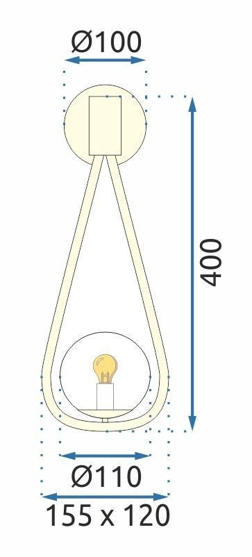Lampada Da Parete Vetro Palla Gold APP603-1W