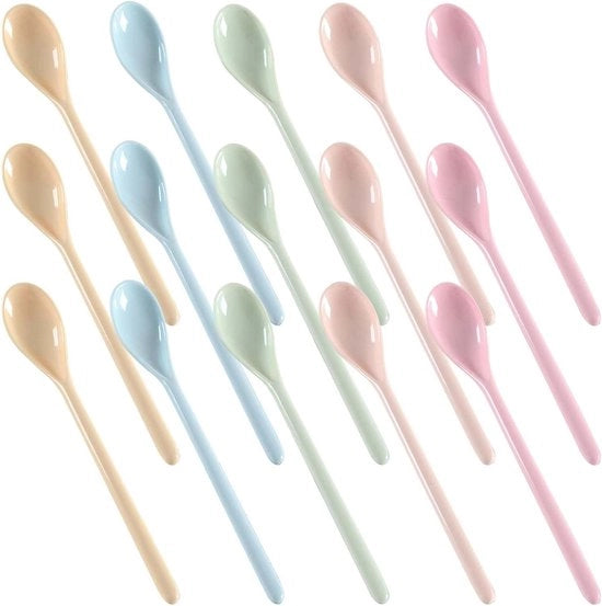 Spazzole in plastica - 15 pezzi - 18 cm di lunghezza - Riciclabili - Indistruttibili - 5 colori
