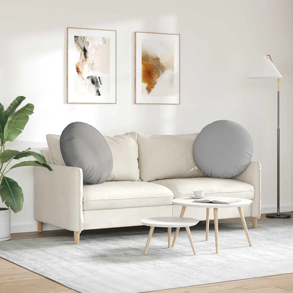Cuscini per Seduta 2 pcs Grigio Nuvola Ø60 x 21 cm Tessuto
