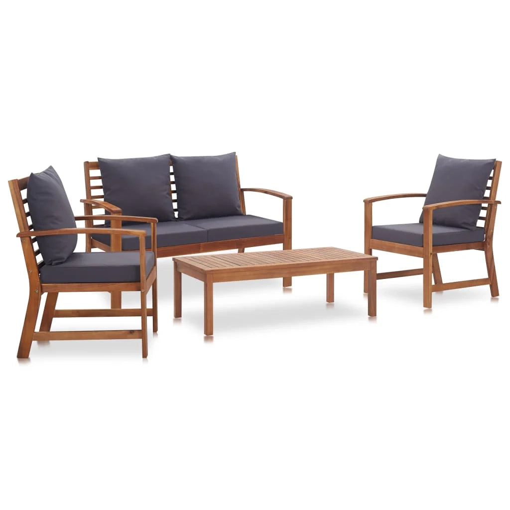 Set di mobili da giardino per esterni 4 pezzi con cuscini legno massello di acacia 02_0016094