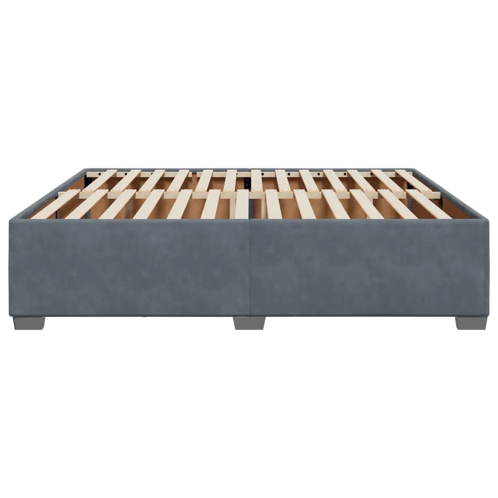Giroletto senza Materasso Grigio Scuro 180x200 cm Velluto