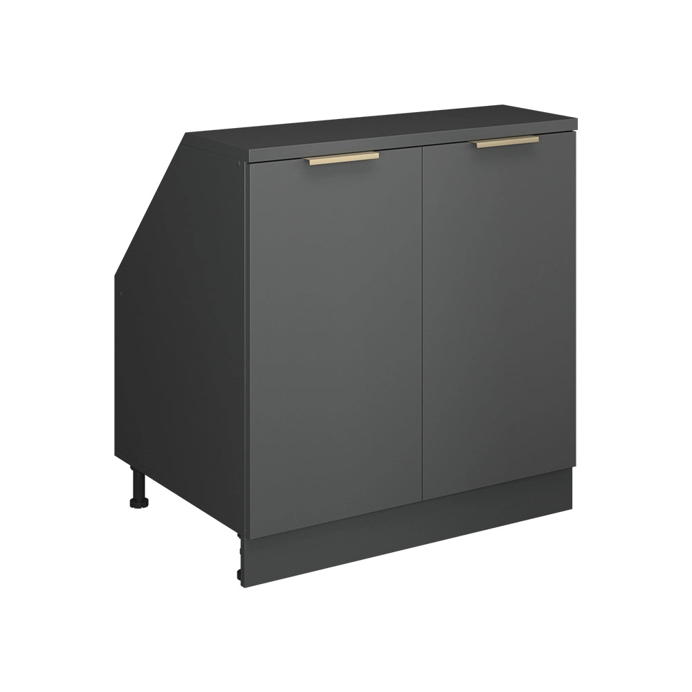 Mobile sottotetto Rion Antracite-oro/Antracite 80 x 83.8 cm con 2 porte, carcassa 60 cm profondità Vicco