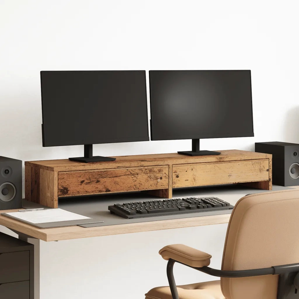 Supporto Monitor con Cassetti Legno 100x27x15 cm in Truciolato 854677