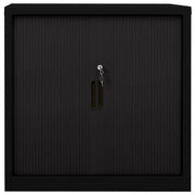 Armadio con Ante Scorrevoli Nero 90x40x90cm in Acciaio 336431