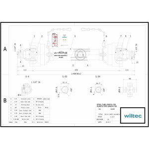 Albero cardanico T5 Giunto cardanico 600mm 620Nm 540rpm Cardano 54kW (74CV) 2x 1 3/8" 6 denti